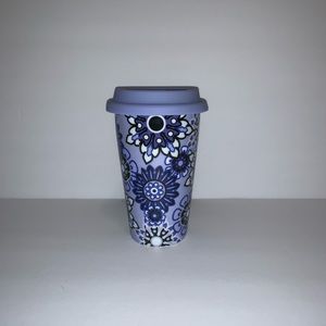 BLUE CERAMIC COFFEE TUMBLER - BRAND NEW!